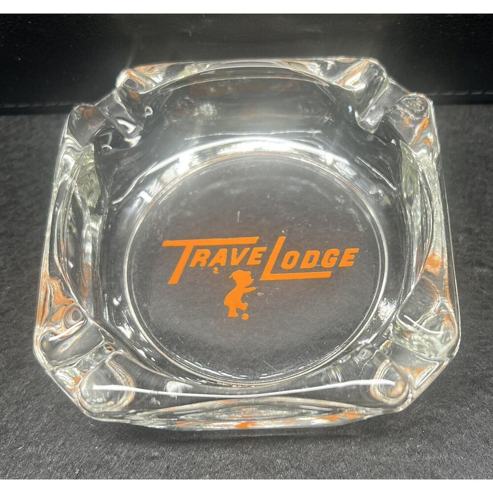 Vintage - Travel Lodge - Glass ASHTRAY
